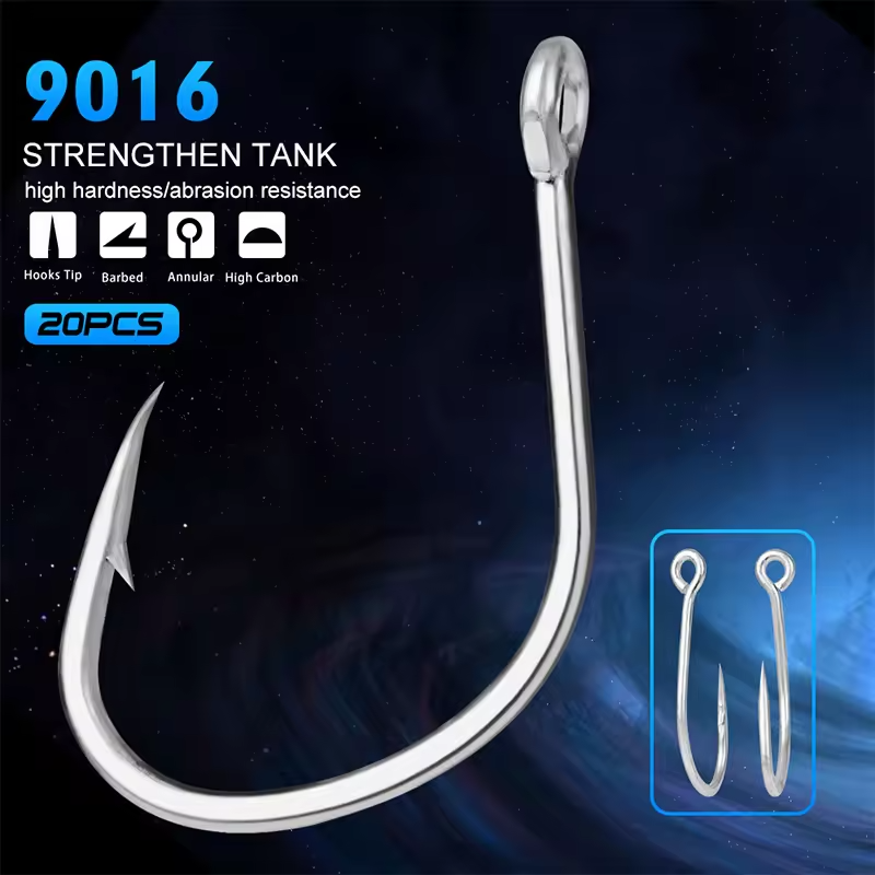 Matte Tin High Carbon Hooks Sport Fishing Hook for Saltwater Freshwater