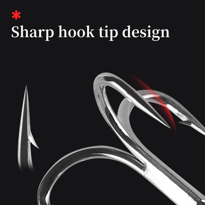 New 8#-3/0# Super Strong 6X Treble Hook Strengthen Treble Hook black nickel Saltwater fishing hook