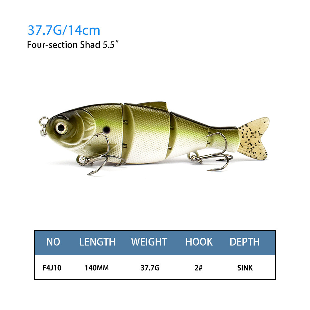 New jointed bait 140mm 37.7g Hard Bait With Soft Tail Boat Saltwater Lures Oem Fishing Lures Swim baits