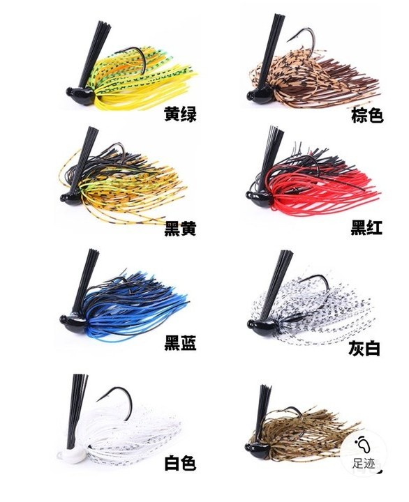 3+7 new High quality 70mm 10g Tungsten Football Bass Skirt Jig tungsten sinker fishing jig heads Krystal Flash