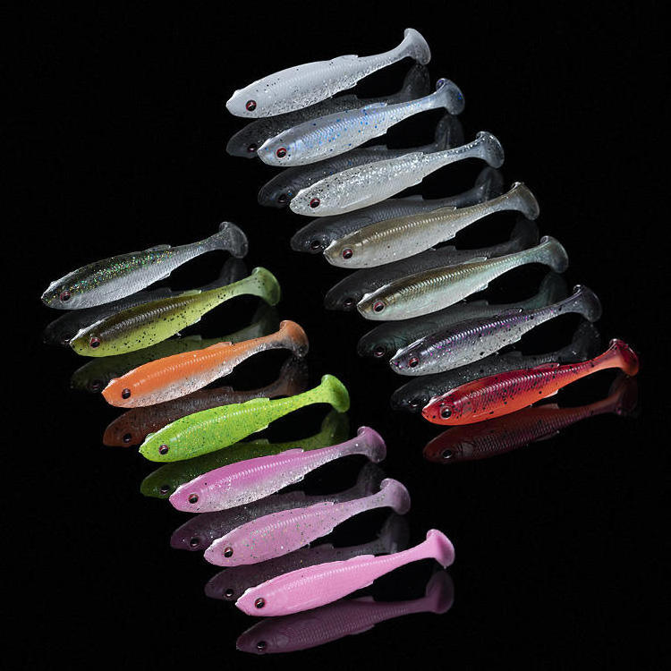 High quality Small real fish T-tail soft lure simulation small fish attractant Texas caro perch mandarin Pinfish Soft Bait