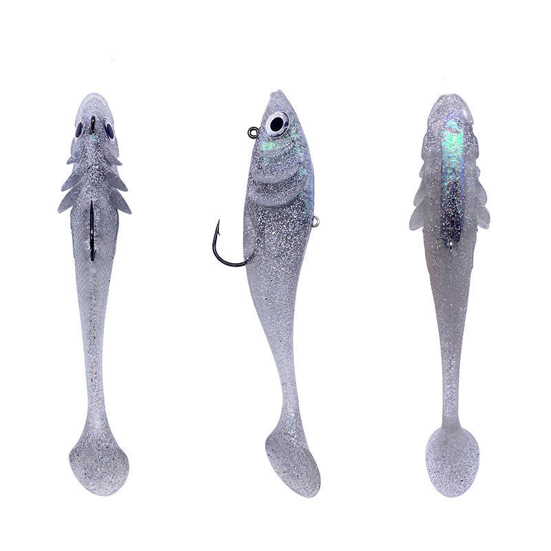 High quality soft swim baits 195mm 95g long casting deep sea fishing lures for bass fishing 3D Eyes T Tail