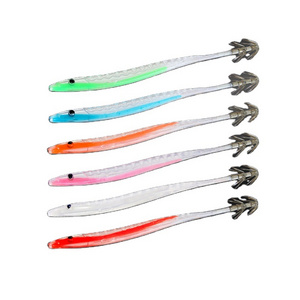 14cm3.7g Road Yayi Nightlight Squid Bait Squid Hook 18cm Eel Sea 10pcs/bag Fishing Soft Bait Squid Hook Set Cross border