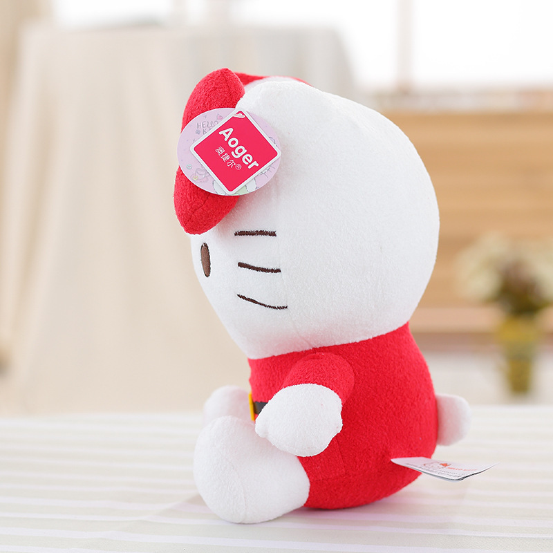 ZD Low Moq Hi Kitty Plush Toy Sourcing Agent Christmas Cat Kitty Plush Toys Red Color Easter Stuffers Kitty Stuffed Dolls