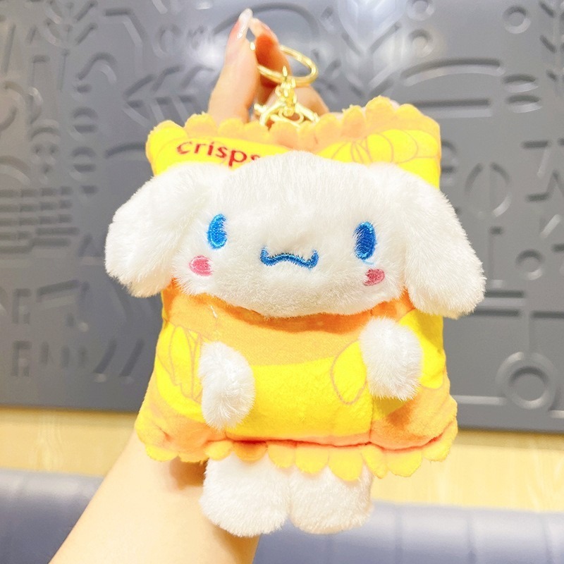 Stuffed Animal Character Cartoon Doll With Keychain Sanrioed Plush Bag Pendant Key Chain Designs Kuromi Melody Plush Figure Toys