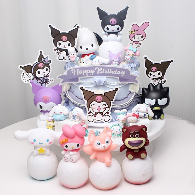 Kawaii Planet Night Light Anime Kuromi Cinnamoroll Cute Doll Bedside love Lamp small fox cake decoration bear cat cartoon light