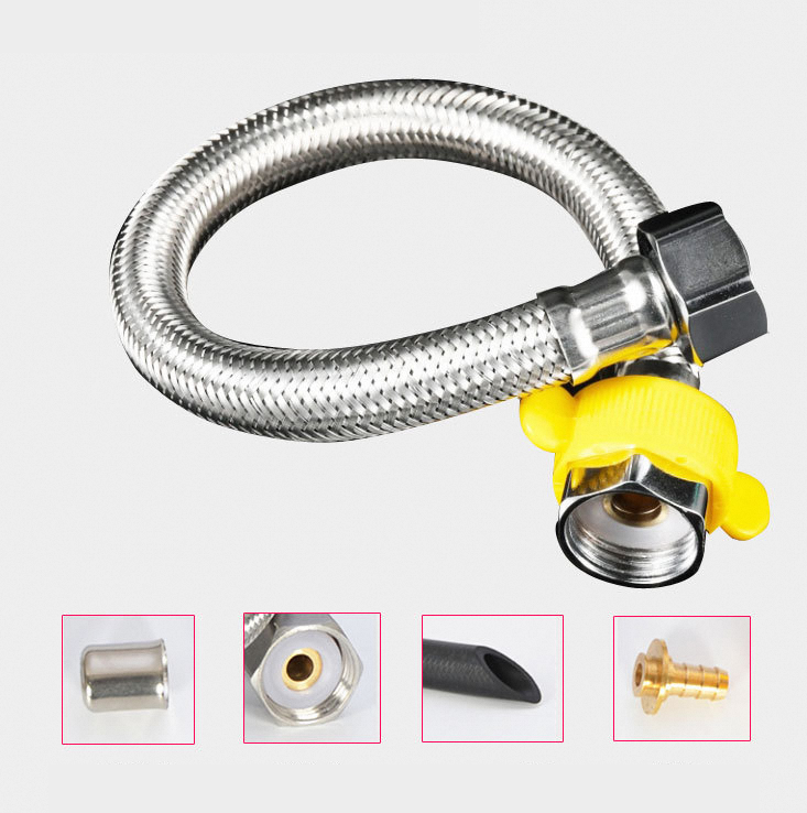 304 stainless steel braided hose high pressure metal braided hose pipe water heater toilet faucet extended access hoses pipe