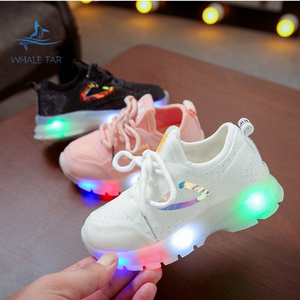 Children Baby Girls Boys Letter Mesh Led Socks Sport Run Sneakers Shoes Kids Sneakers Light Up Shoes