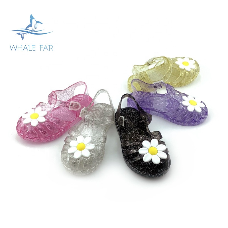 Comfortable Children'S Princess Bling Sandals Summer Candy Color Kids Breathable Flowers Jelly Sandals Kids