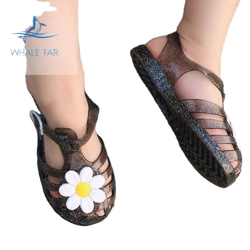 Comfortable Children'S Princess Bling Sandals Summer Candy Color Kids Breathable Flowers Jelly Sandals Kids