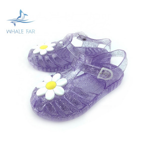 Comfortable Children'S Princess Bling Sandals Summer Candy Color Kids Breathable Flowers Jelly Sandals Kids