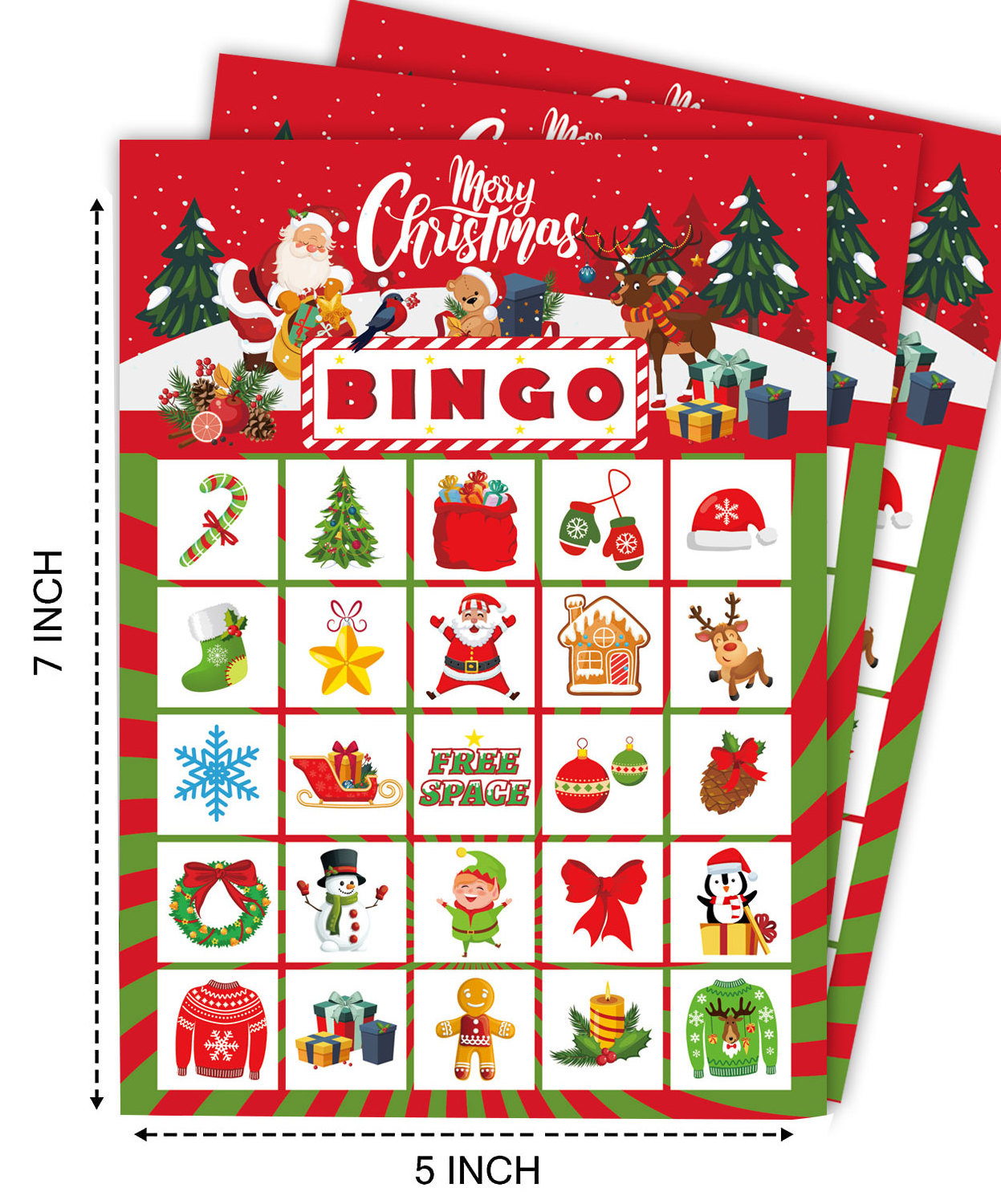 Bingo Game Cards Customized Playing Card Game christmas high quality easy to tear off bingo card game