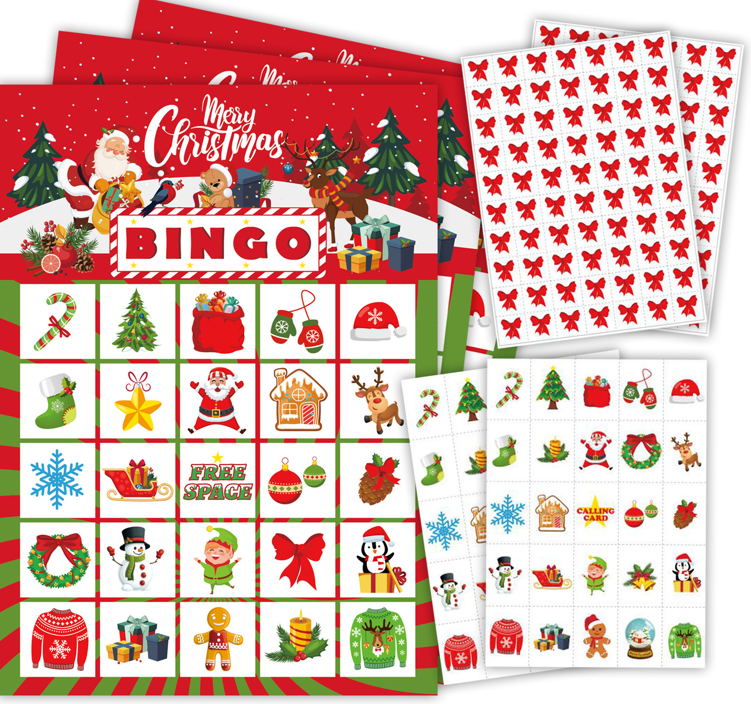 Bingo Game Cards Customized Playing Card Game christmas high quality easy to tear off bingo card game