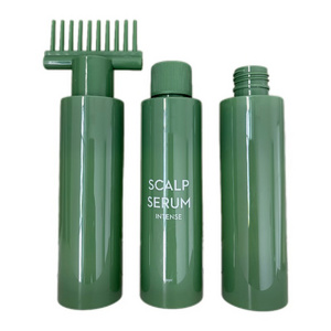 150ml 180ml 250ml Customize Recycle Cosmetic Skincare Cylinder Hair Serum Essential Oil Plastic Lotion Bottles with Comb