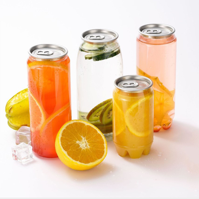 Factory High Quality 330ml 400ml 500ml  PET Plastic Drinks Can for Soda Juice Beverage Coffee