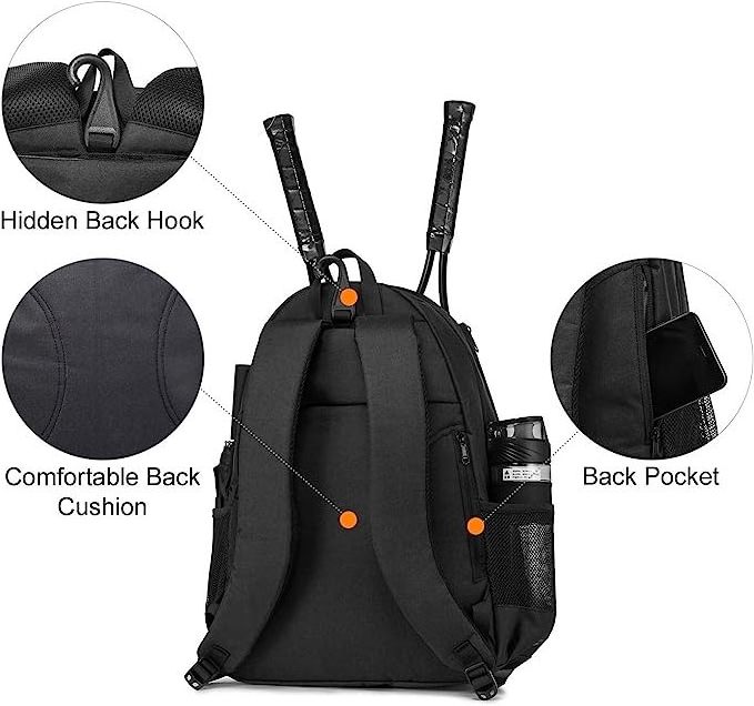 2023 New Arrival Tennis Bag  Holds 2 Rackets with Ventilated Shoe Compartment Professional Tennis Backpack for Men and Women