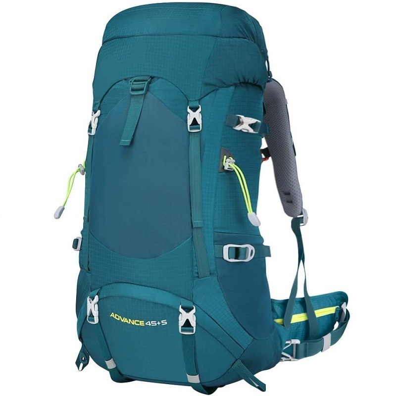 Quality Guarantee Large Capacity Green Climbing Hiking Backpack With Rain Cover 50L Mountain new design backpack