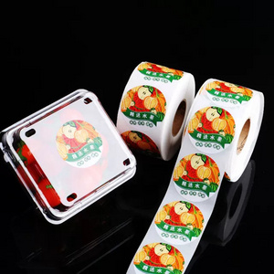 Custom waterproof fruit stickers food packaging adhesive label removable sticker for various fruit china factory maker