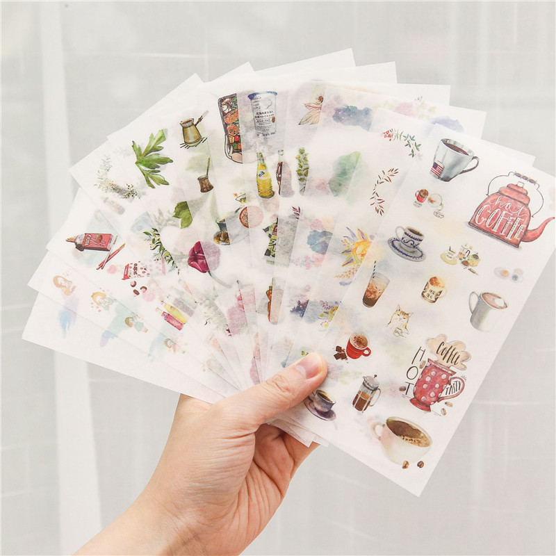 Custom flowers pattern stickers decal pink die cut sticker sheets for Decoration DIY Diary Album Planner Stickers