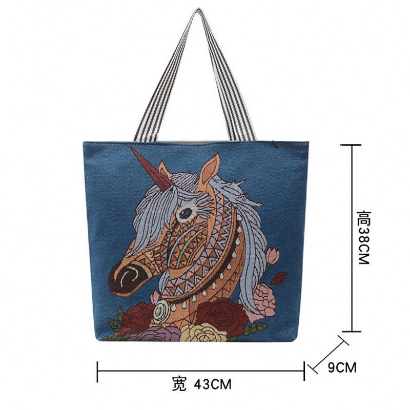 Wholesale Custom 2022 New Design Large Animal Summer Canvas Women Hand Bags