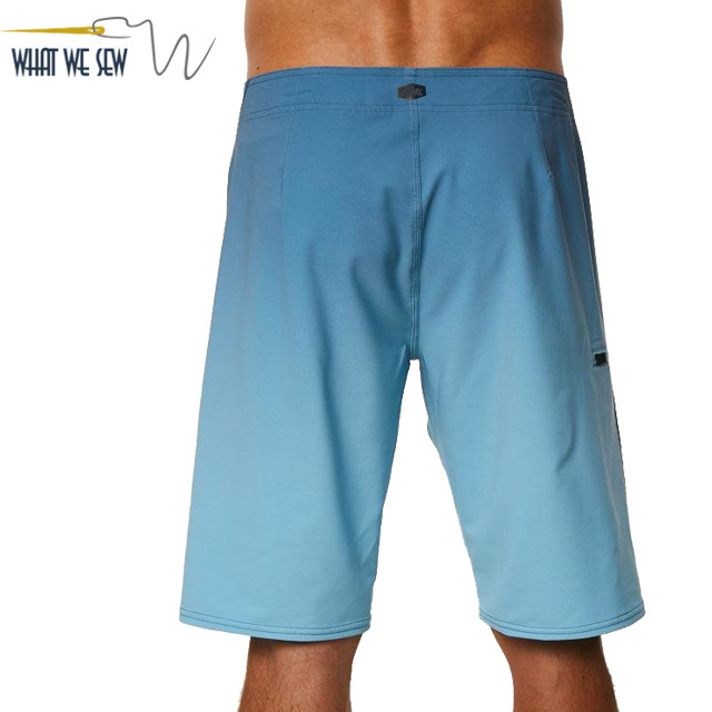 Men's dye sublimation sky blue quick dry polyester blank board shorts wholesale s side seams