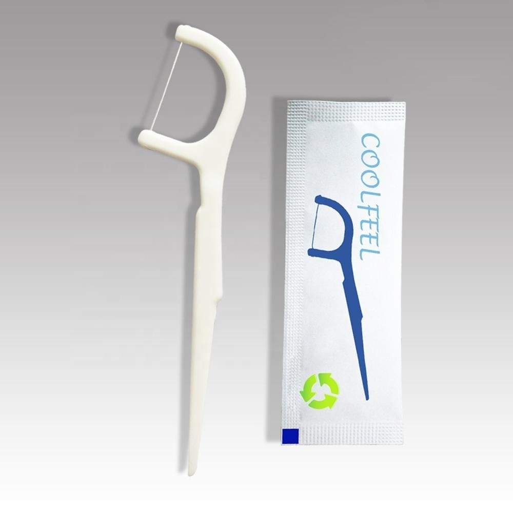 Portable Dental Floss Pick Single Wrapped Dental Flosser at Restaurant Bulk Private Label Pick Dental Floss