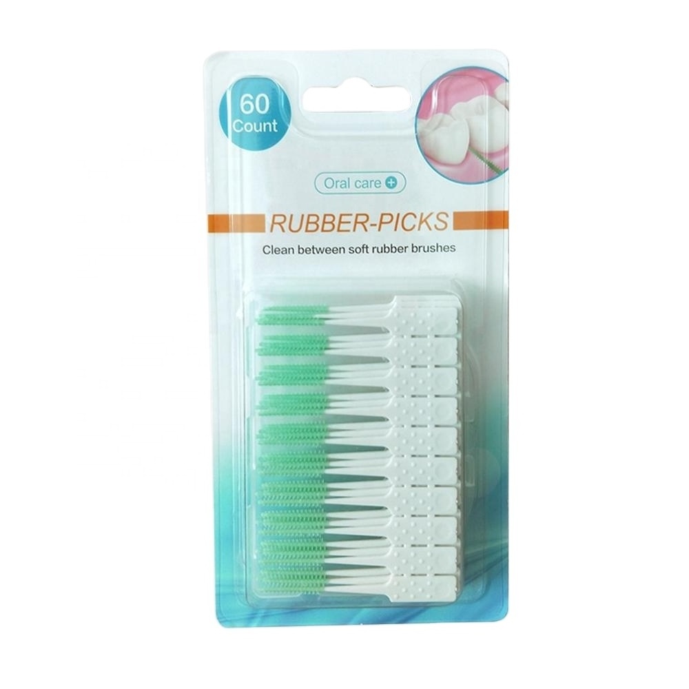 CE certificate Soft Rubber Toothpick Interdental stick interdental soft brush picks