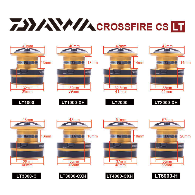 100% Original DAIWA CROSSFIRE LT 4BS 3+1BB 1000-6000 Long Cast Metal Reel Saltwater Spinning Fishing Reels