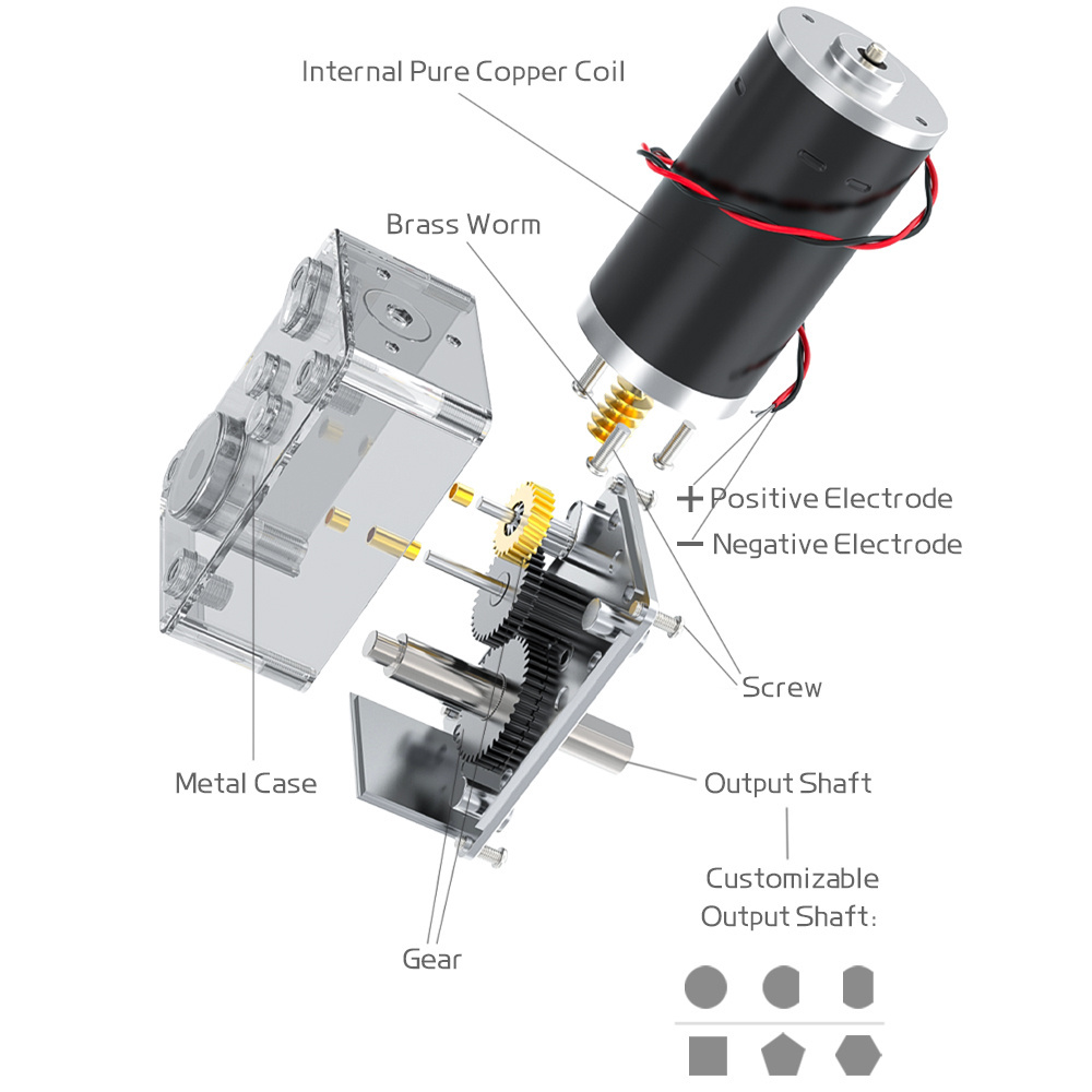 5840-31ZY Worm Gear Reducer Motor 12V/24V 7RPM~470RPM Speed Adjustable DC Reducer Motor Micro Motor High Torque