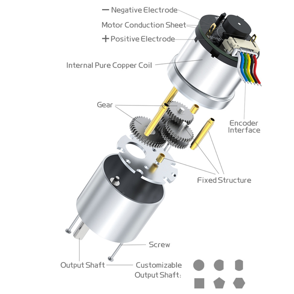 JGB37-520 Hall Encoder Brushed DC Motor 6V12V Forward And Reverse Adjustable Speed 6RPM-1590RPM Smart Car Kit With Wheels