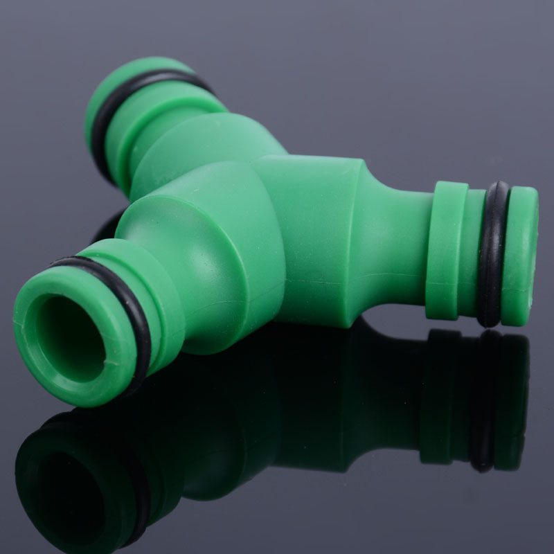 plastic 3-Way Splitter Connector car washing water pipe joint quick connector 1/2'' 16MM Green Nipple union garden hose Tee tool