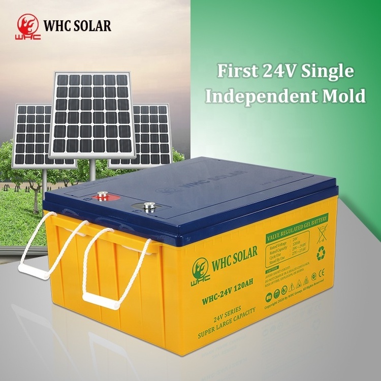 WHC Other Batterie Solaire,Energy Storage Gel Battery 24V 120Ah 100Ah,Deep Cycle Lead Acid Battery 400Ah 300Ah AGM Solar Battery