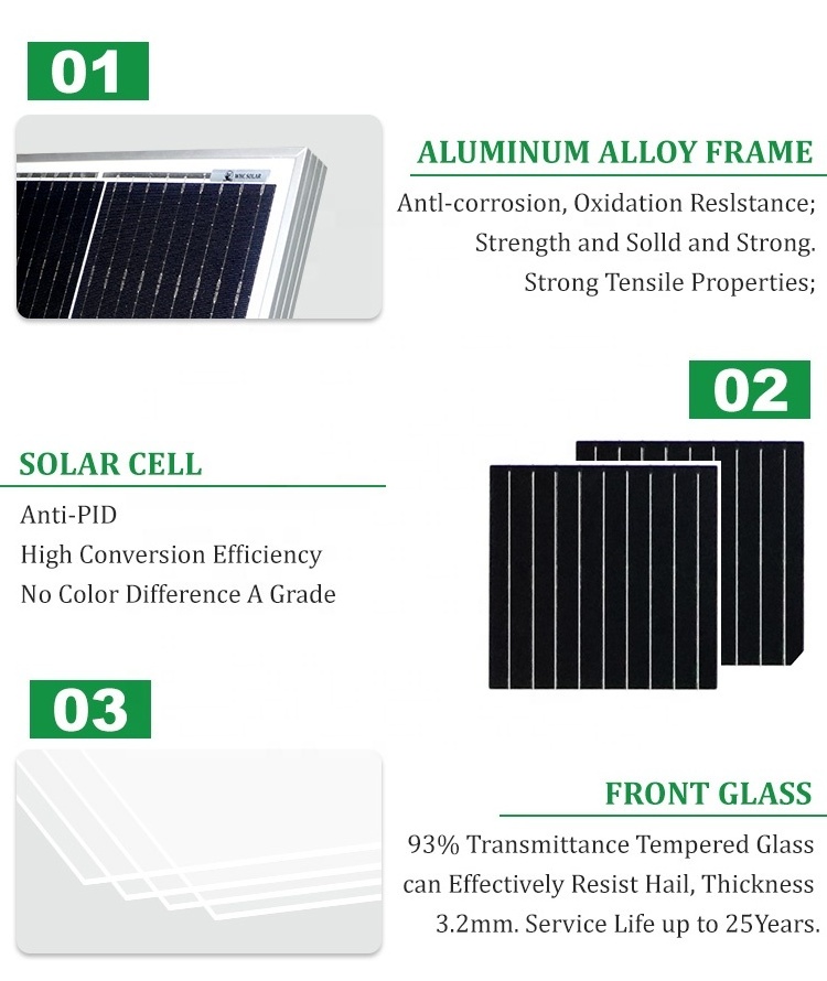 WHC SOLAR Outdoor Solar Panels Eu Warehouse 500W 1000 Watt Solar Panel Perc Mono Half  Monocrystalline Solar Panel