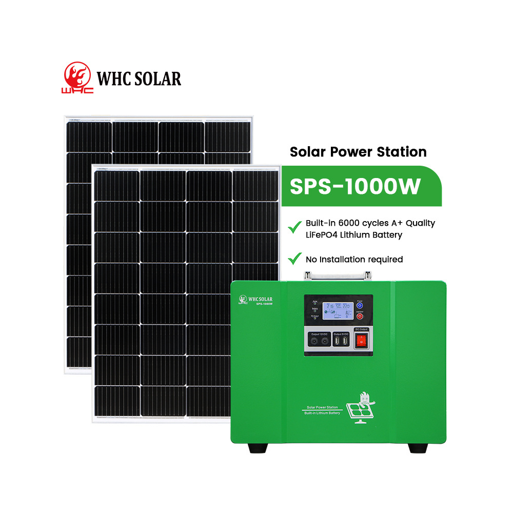 1KW Charge Backup Camping Outdoor Lifepo4 Battery Energy System Supply Portable Solar Generator Panel Sets Power Station 1000W