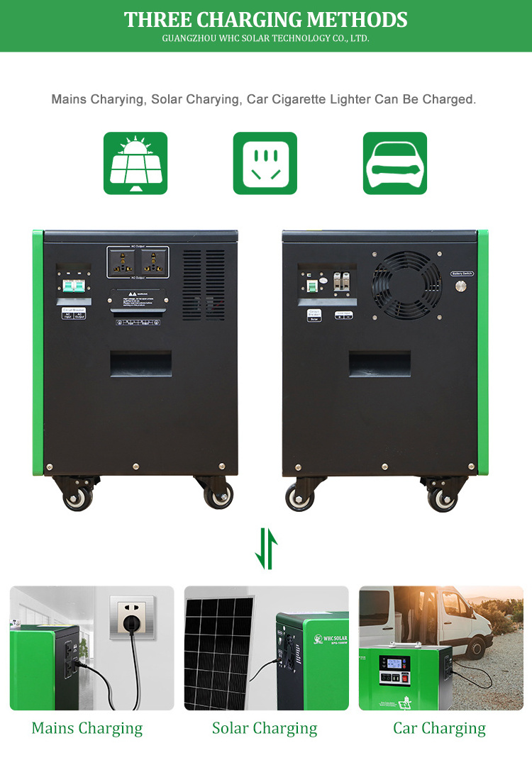 220V Power Bank Home Portable Solar Energy System 500W 1KW 2KW 3KW 5KW 10KW Camping Emergency Solar Generator with Solar Panel