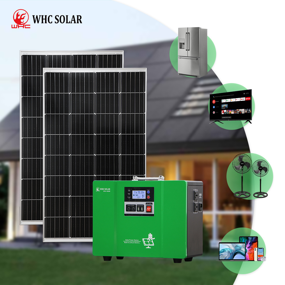 WHC SOLAR Camping Solar Generator Lifepo4 Kit Dc To Ac Power 2000W 5000W Solar Charging Portable Power Station