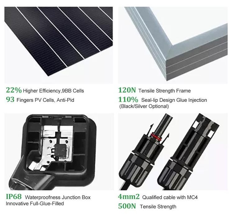 400W 450W 500W 540W 550W 600 Watt 800W Monocrystalline PV Power Solar Panels Manufacturer 10KW 1000W Price