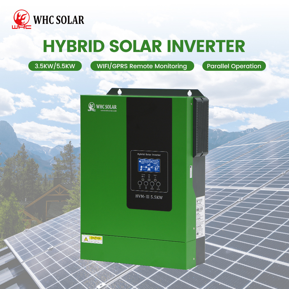 WHC SOLAR 48V 5500W Mppt Solar Charge Controller Inverter 5.5KW Pure Sine Wave Solar Panel Inverter