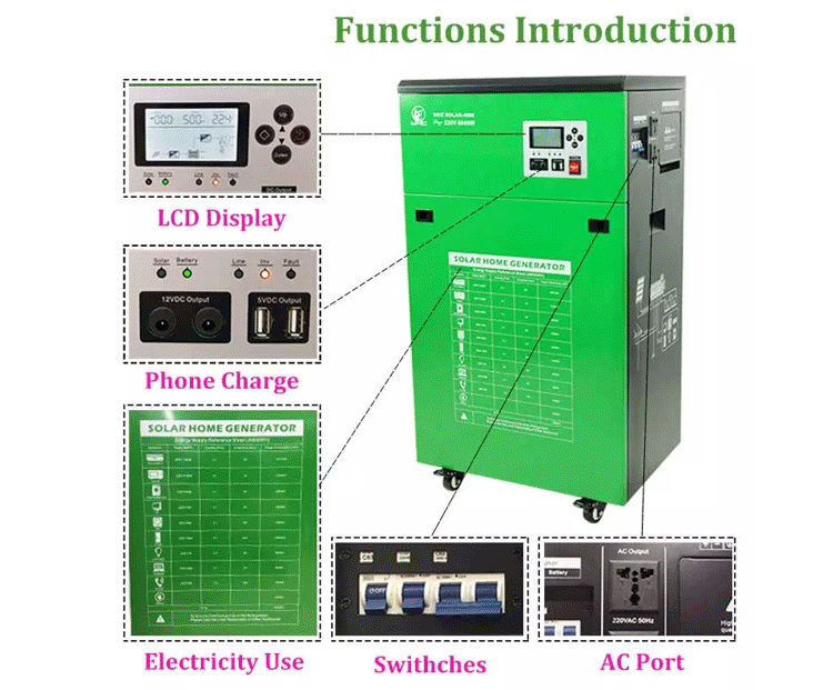 500W 1000W 1500W 4000W Outdoor Camping Portable Mobile Panel Energy System 220V 240V Solar Power Generator For Home Use