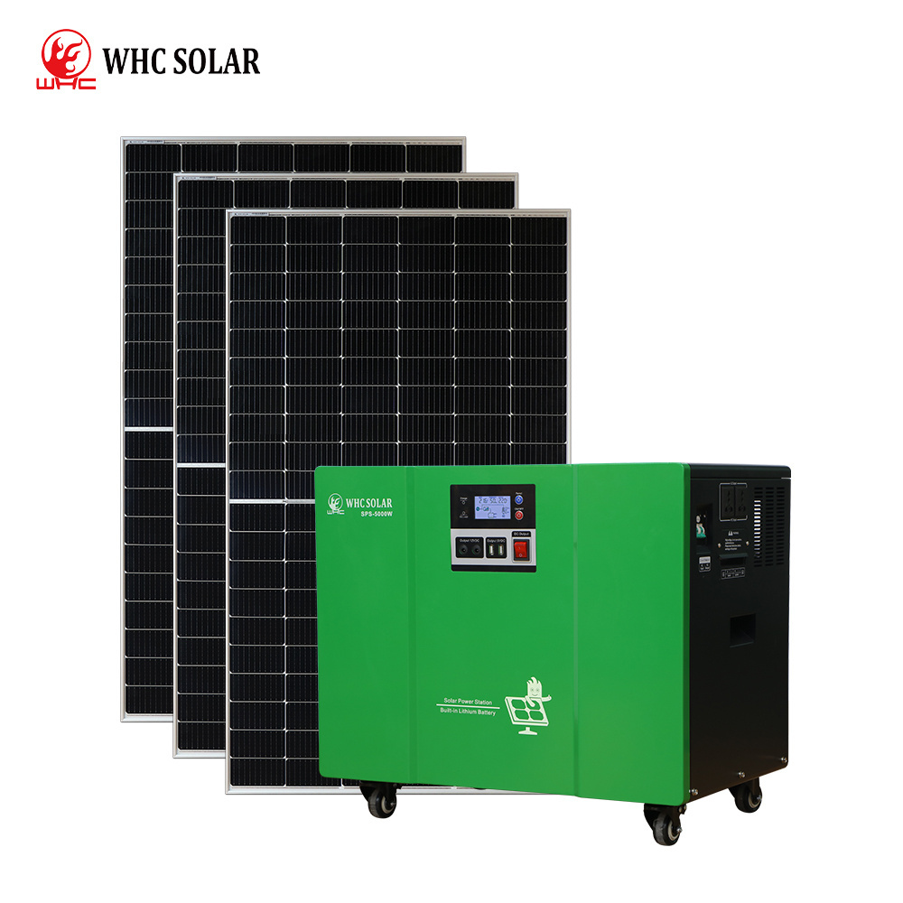 WHC SOLAR Portable Power Station Solar Generator for Outdoor and Home Solar Energy System 5000W Solar Generator