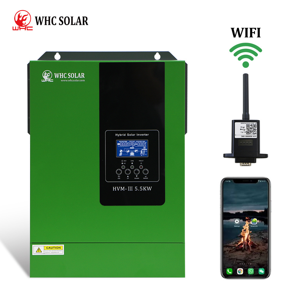 WHC SOLAR 3.5Kw 5.5Kw Hvm Mppt Split Solar Power Inverter 48V Dc To 220V Ac Solar Inverter 3Kw 5Kw 8Kw Hybrid Onduler Solaire