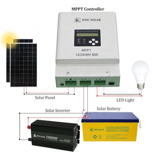 WHC4860F MPPT Solar Power 12 volts Solar Panel 12V 24V 48V 60A Solar Battery Charger Controller Solar Charger Controller Price