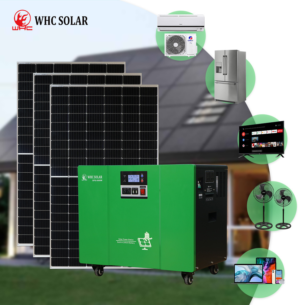 WHC SOLAR Portable Power Station Solar Generator for Outdoor and Home Solar Energy System 5000W Solar Generator