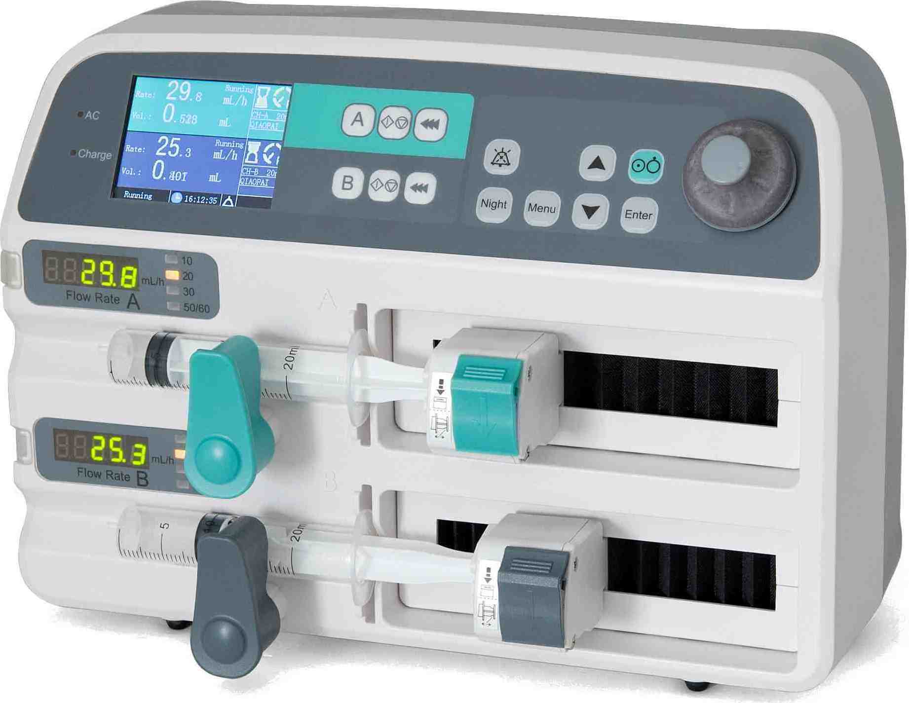 Dual-channel volumetric automatic wireless high-pressure infusion syringe pump in ICU in operating room