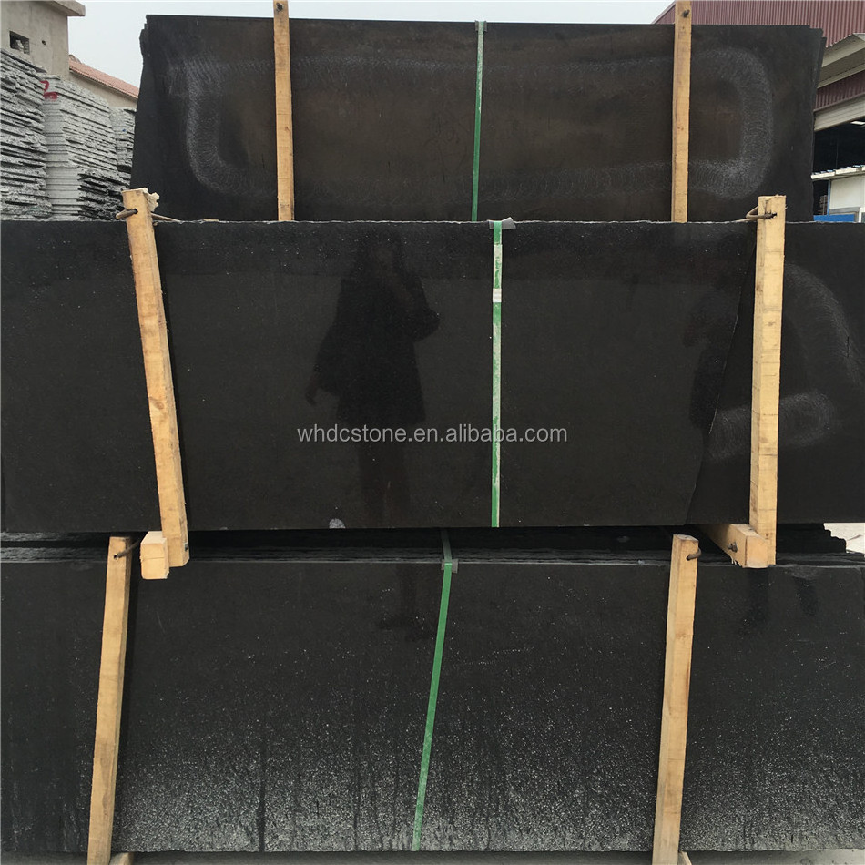 Wholesale China Natural Absolute Black Granite Slabs With Polished Surfaces