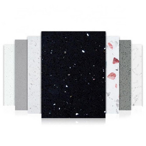 Sparkling Mirror Black Galaxy Quartz Slab for Countertop Stone Wholesale