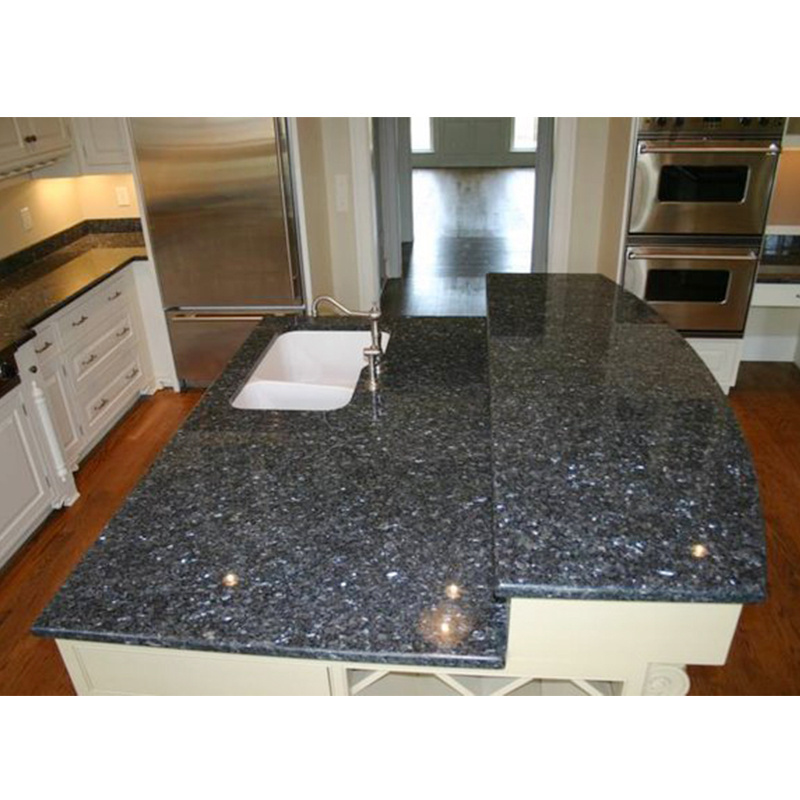 China wholesale kitchen composite polished surface luna pearl blue granite for countertop