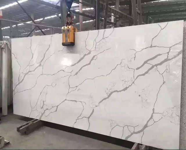 Modern White Artificial Engineered Marble Acrylic Sheet Quartz Faux Stone Slab