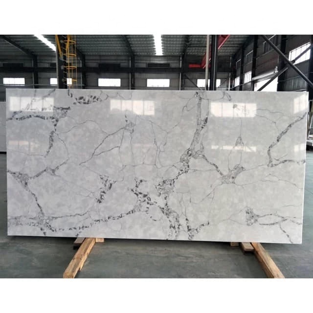 Modern White Artificial Engineered Marble Acrylic Sheet Quartz Faux Stone Slab