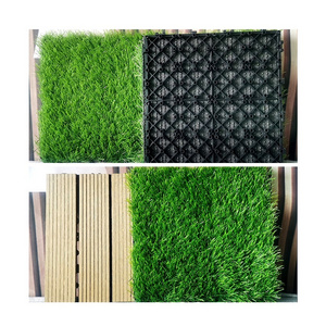 Synthetic turf flooring carpet grass tiles artificial grass interlocking tiles WPC Deck Tiles